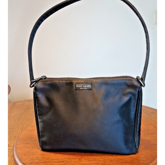 kate spade Handbags - Kate Spade Black Fabric Shoulder Bag Top Zip Classic Minimalist Chic